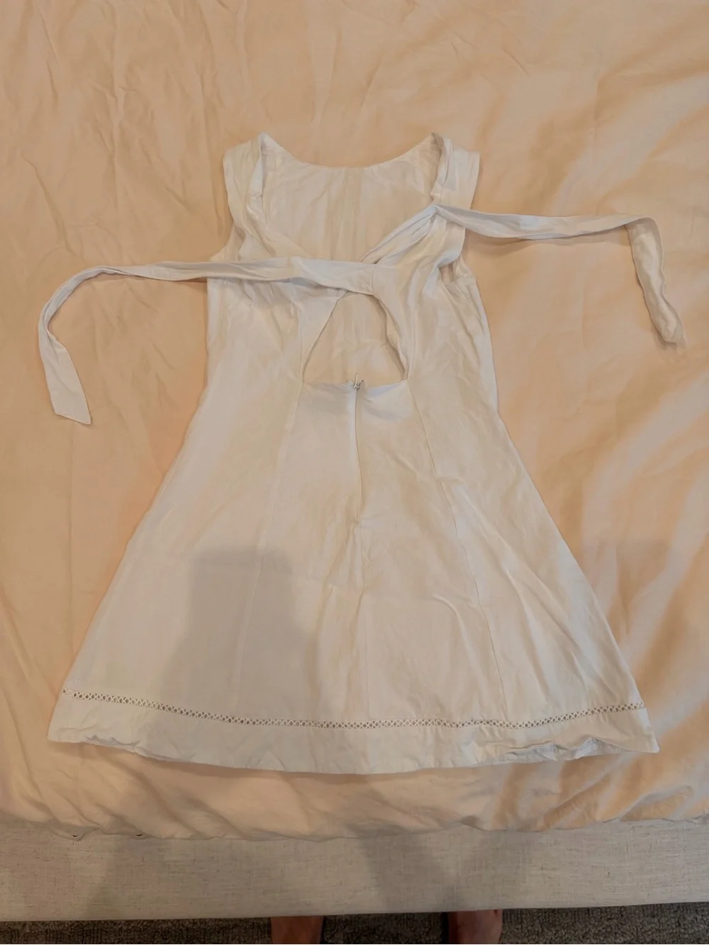 Lost + Wander Verona Romance Linen Blend Mini Dress White XS - Picture 4 of 8